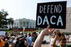 Deferred Action for Childhood Arrivals supporters demonstrate near the White House in Washington Sept. 5. Attorney General Jeff Sessions announced Sept. 5 that the DACA program is &quot;being rescinded&quot; by President Donald Trump, leaving some 800,000 youth, brought illegally to the U.S. as minors, in peril of deportation and of losing permits that allow them to work. 