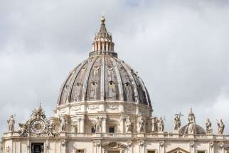 The dome of St. Peter&#039;s Basilica’s at the Vatican is seen March 24, 2024.