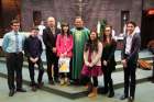 The Catholic Register&#039;s publisher Jim O&#039;Leary, Office of Ecumenical and Interfaith Affairs administrative assistant Vivian Kwok and Fr. Daniel Callahan, of the Franciscan Friars of the Atonement, pose with the winners and honourable mentions of the annual Week of Prayer for Christian Unity essay contest. All essays were judged by professional journalists from The Catholic Register. Left to right: Steven Travale, Thomas Albertini, Jim O’Leary, Vivian Kwok, Fr. Daniel Callahan, Angela Tabucan, Veronica Carswell and Michael Bellucci.