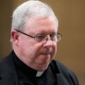 Msgr. William J. Lynn, former secretary of clergy in the Archdiocese of Philadelphia, leaves a Philadelphia courthouse in late May as the jury deliberates in his trial on child endangerment charges. Msgr. Lynn was later found guilty of one charge and acquitted on two others. On July 5 a judge rejected his bid to be placed under house arrest and he was sent back to prison.