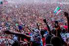 Supporters of the All Progressives Congress political party attend a campaign rally in Taraba, Nigeria, Feb. 7, 2019, ahead of the presidential elections. Nigerian bishops are urging voters to reflect and pray ahead of the country&#039;s Feb. 16 elections.