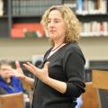 Maureen Condic, a neurobiology researcher at the University of Utah School of Medicine and a senior fellow at the Westchester Institute for Ethics and the Human Person, speaks at the Cathedral of the Incarnation in Nashville, Tenn., Feb. 29. She spoke ab out the ethics of embryonic stem-cell research.