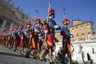 Swiss Guards march in St. Peter&#039;s Square at the Vatican. To better protect minors and vulnerable adults from all forms of abuse and exploitation, Pope Francis approved a new law and a set of safeguarding guidelines for Vatican City State and the Roman Curia.