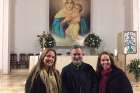  Pilar Concha and Teresa Correa pose with Father Patricio Moore June 4 at their parish in the Las Condes neighborhood of Santiago, Chile. The two women, like many Catholics in Chile, are struggling to deal with the clergy sexual abuse crisis that has led all Chilean bishops to offer their resignation to Pope Francis.