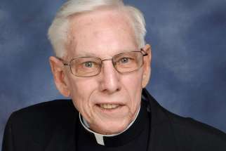 Msgr. William A. Dombrow, 77, a priest of the Archdiocese of Philadelphia responsible for a retirement home for priests, faces federal charges of embezzling more than $535,000 from that same home. Msgr. Dombrow is pictured in an undated photo. 