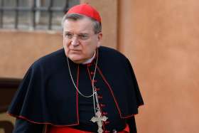 Cardinal Raymond L. Burke, then-prefect of the Supreme Court of the Apostolic Signature, arrives for a session of the extraordinary Synod of Bishops on the family at the Vatican Oct. 14. The Vatican announced Nov. 8 that Pope Francis has removed Cardinal Burke as head of the Vatican&#039;s highest court and named him to a largely ceremonial post. He will now serve as cardinal patron of the Knights and Dames of Malta. 