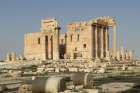 The Temple of Bel as seen at Palmyra, Syria, a city that was taken and occupied by the Islamic State in 2015.