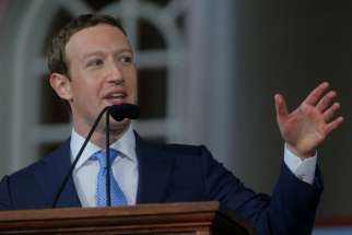 Facebook founder Mark Zuckerberg speaks during the Alumni Exercises after the 366th Commencement Exercises on May 25, 2017, at Harvard University in Cambridge, Mass.