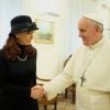 rgentine President Cristina Fernandez de Kirchner shakes hands with newly elected Pope Francis during a private meeting at the Vatican March 18.