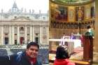 Kalana Sembakuttige, left, and Clement Yen went on Brebeuf’s Holy Week pilgrimage to Rome last year.