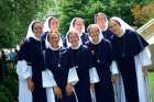 Sr. Monica Marie Currie, second from right in back row, was one of eight women who made their final vows as Sisters of Life last month. 