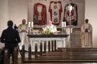 A priest celebrates Holy Thursday Mass via livestream April 9, 2020, at a nearly empty church in Bonn, Germany. The head of the German bishops&#039; conference voiced disappointment that the government decided April 15 the ban on public church services should remain until further notice because of the COVID-19 pandemic.