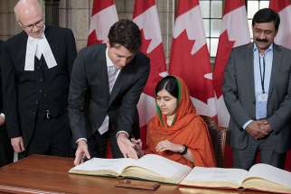 Malala Yousafzai, 19, received honorary Canadian citizenship on April 12 in Ottawa.
