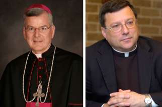 Pope Francis has accepted the resignation of Archbishop John C. Nienstedt and Auxiliary Bishop Lee A. Piche of St. Paul and Minneapolis. They are pictured in a combination photo. On June 5 the Archdiocese of St. Paul and Minneapolis was criminally charged with failing to protect children.