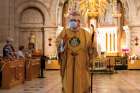 Cardinal Gérald Lacroix of Quebec  greets the congregation after celebrating Mass on First Nations Sunday at the Shrine of Ste. Anne de Beaupré June 27.