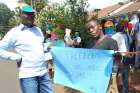 Members of Kenya&#039;s gay community hold a sign during a demonstration in Nairobi. 