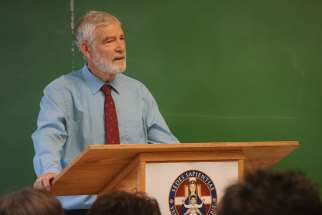 Michael D. O&#039;Brien, bestselling author and visual artist spoke on Beauty and Christian art at Our Lady Seat of Wisdom College&#039;s annual Wojtyla Institute Aug. 10-13.
