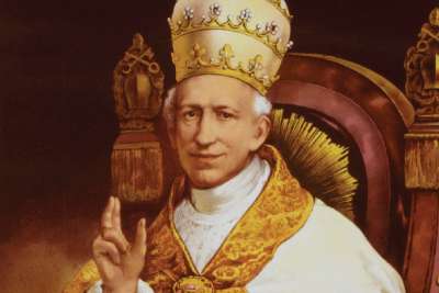 Pope Leo XIII is depicted in this official Vatican portrait. The pope founded the Vatican School of Paleography, Diplomatics and Archive Administration in 1884, just a few years after he opened the archives to the world&#039;s scholars. 