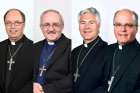 Archbishop Valéry Vienneau, Auxiliary Bishop Denis Grondin, Archbishop Murray Chatlain and Auxiliary Bishop Daniel Miehm.