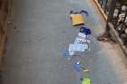 Discarded needles and other drug paraphernalia litter the wheelchair access ramp to St. Michael’s Choir School.