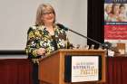 Dorothy Pilarski does the opening address at the 2017 Calling All Girls conference. 