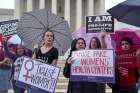 A woman who supports abortion stands alongside pro-life supporters during a June 22, 2018, rally outside the U.S. Supreme Court in Washington. A new Public Religion Research Institute survey of more than 54,000 Americans released Aug. 13, 2019, shows 54% of Americans believe abortion should be legal in all or most cases, while 40% believe it should be illegal in most or all cases, reflecting attitudes little changed from a 2014 survey. But researchers also detected movement in many demographic groups, Catholics included.