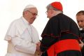 Pope Francis greets Cardinal Thomas Collins of Toronto during his general audience in St. Peter&#039;s Square at the Vatican April 10. 