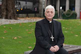 Chaldean Catholic Bishop Antoine Audo of Aleppo, Syria, poses for a photo in Dublin Nov. 25. Bishop Audo, who is the president of Caritas in Syria, has appealed to Pope Francis to use his time in Turkey to raise the issue of the ongoing supply of arms b eing sent across the Turkish border to rebel factions in northern Syria.