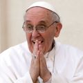 Pope Francis gestures as he greets people after celebrating his first Palm Sunday Mass as Pope in St. Peter’s Square at the Vatican March 24.