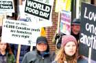 Muslims, Jews and Christians of East York got together Oct. 21 along the Danforth in Toronto to demand action on poverty as part of the Dignity For All Chew On This campaign. 