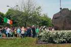 Every year, there is a procession to an Irish monument in Montreal, a large black stone that commemorates the many who died making the journey to Canada in 1847.