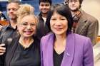 Molly Banerjei, left, with Toronto Mayor Olivia Chow.