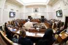 Pope Francis addresses participants of a Vatican climate change conference for finance ministers from around the world May 27, 2019. The conference, &quot;Climate Change and New Evidence from Science, Engineering and Policy,&quot; was sponsored by the Pontifical Academy of Science. Among the issues discussed during the event was the fulfillment of the U.N. Sustainable Development Goals. 