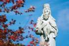 A statue of Mary and the infant Jesus is seen at Our Lady of the Island Shrine in Manorville, N.Y.