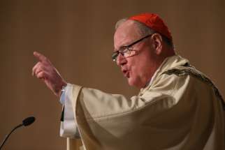 New York Cardinal Timothy M. Dolan, chairman of the U.S. bishops&#039; Committee on Pro-Life Activities, delivers the homily during the opening Mass of the National Prayer Vigil for Life at the Basilica of the National Shrine of the Immaculate Conception Jan. 18 in Washington.