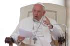 Pope Francis speaks during his general audience in St. Peter&#039;s Square at the Vatican June 26, 2019.