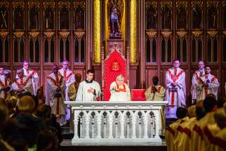 Toronto&#039;s Cardinal Thomas Collins anoints the altar of St. Michael&#039;s Cathedral during a rededication ceremony Sept. 29, 2016. Canada&#039;s proposed Bill C-51 would remove a section of the Criminal Code that currently makes it an indictable offense to threaten or obstruct clergymen or ministers from celebrating services or going about their work.
