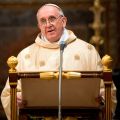 Pope Francis delivers his homily as he celebrates Mass with cardinal electors in the Sistine Chapel at the Vatican March 14, the day after his election.