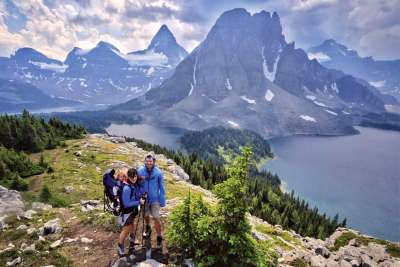 The Sargent family — Chris, Sofia and daughter Juliana — enjoy a hike in the mountains. 