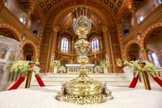 A chalice is seen at a Catholic church in Bangkok Nov. 12, 2019, ahead of Pope Francis&#039; visit. The Congregation for Divine Worship and the Sacraments has approved a special &quot;Mass in the Time of Pandemic&quot; during the COVID-19 crisis.