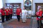 Fra Matthew Festing, seen here with Pope Francis June 2016, has accepted the Pope&#039;s request for him to resign after a meeting between the two Jan. 25.