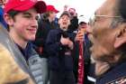 Nick Sandmann, a junior at Covington Catholic High School in Park Hills, Ky., and others students from the school stand in front of Native American Nathan Phillips near the Lincoln Memorial in Washington in this still image from video Jan. 18, 2019. A federal judge July 26 dismissed a $250 million lawsuit against The Washington Post by Sandmann saying the newspaper&#039;s articles and tweets about the student&#039;s actions during the annual March for Life in January were protected by the First Amendment.