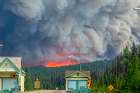 Wildfire approaching Jasper National Park south gate in late July, 2024.