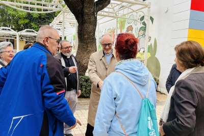 Canadian Catholic Cardinal Michael Czerny greeting people of Valenzia, Spain, who were devastated by terrible flooding.