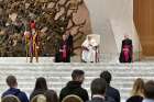 Pope Francis meets in the Vatican audience hall with staff, middle school and high school students from Padua&#039;s Barbarigo Institute March 23 , 2019. Answering questions from three of the students, the pope focused on how prayer, dialogue and passion should be part of their process of making important life decisions. 