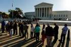 isitors stand in line for oral arguments on the first day of the term of the U.S. Supreme Court in Washington Oct. 6. Rulings that overturned state bans on same-sex marriage in five states will be allowed to take effect, after the court declined to cons ider appeals of lower court rulings that such prohibitions are unconstitutional.