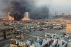 Smoke rises from the site of an explosion in Beirut Aug. 4, 2020.