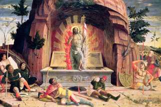 The Resurrection is depicted in a 15th-century painting by Italian painter Andrea Mantegna.