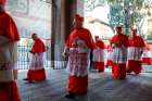 Cardinals arrive in procession to the Basilica of Santa Sabina in Rome before the celebration of Ash Wednesday Mass with Pope Francis Feb. 14, 2024.