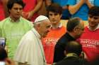  Pope Francis attends the release of the book, &quot;Sharing the Wisdom of Time,&quot; in Rome Oct. 23. In the book, the Pope offers commentary on the life stories of older people throughout the world. Also pictured is Jesuit Father Antonio Spadaro, editor of La Civilta Cattolica.